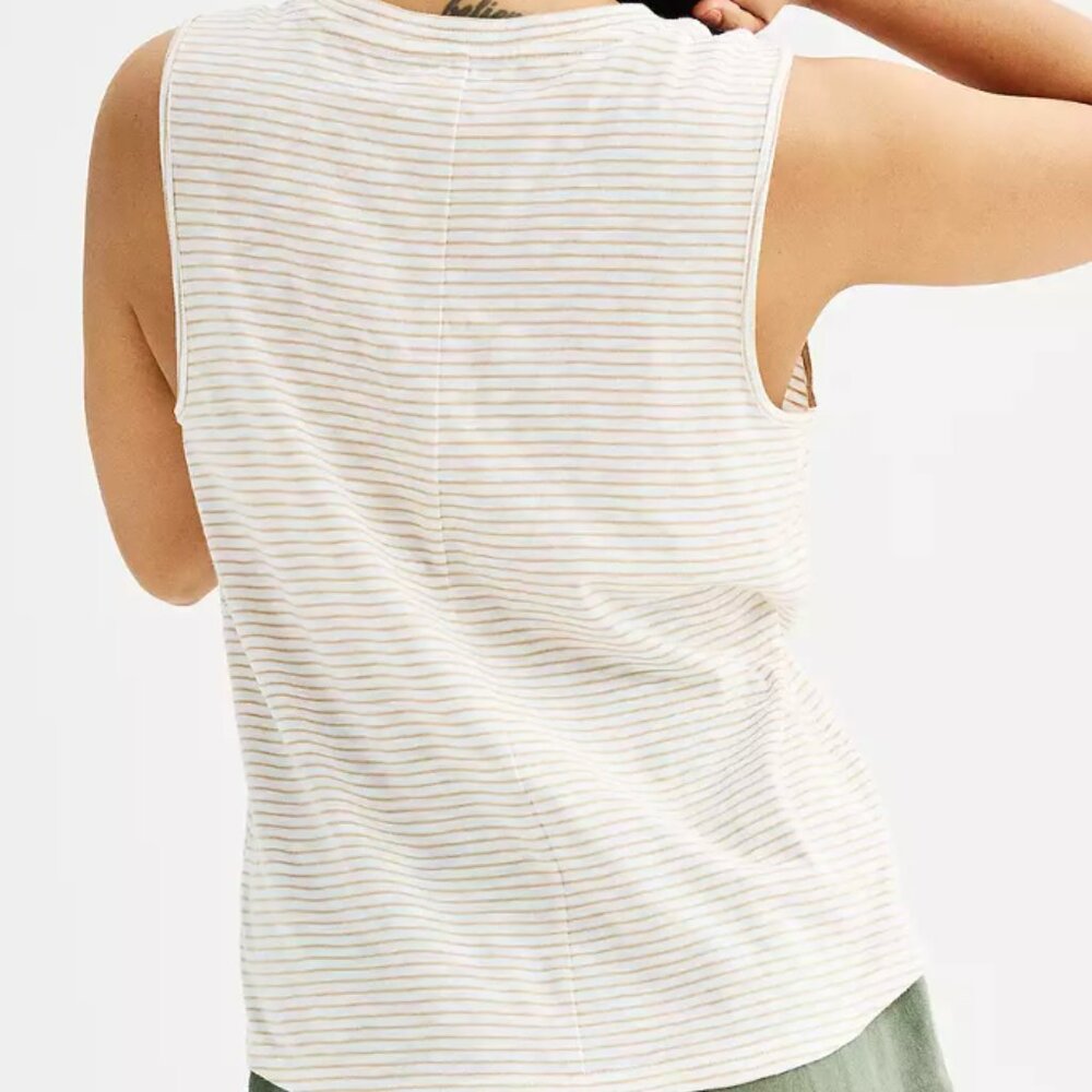Women's Sonoma Goods For Life® V-Neck Tank Top Size 3X in Clean Elm Stripe NWT - Picture 6 of 6